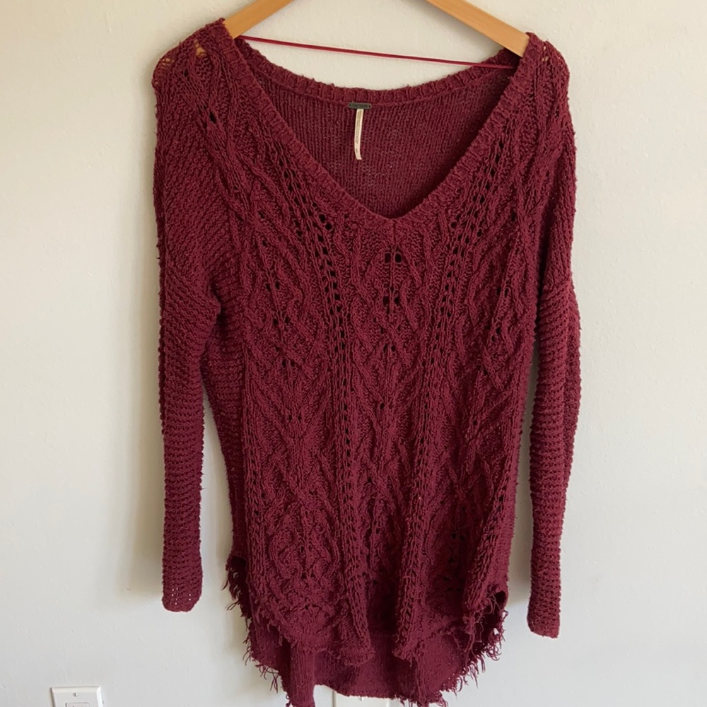 Free people red sweater